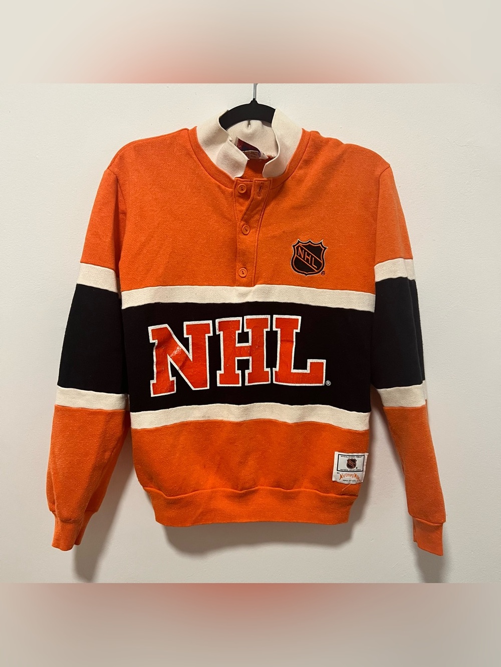 NHL vintage Flyers Nutmeg Mills Orange Sweatshirt Pullover